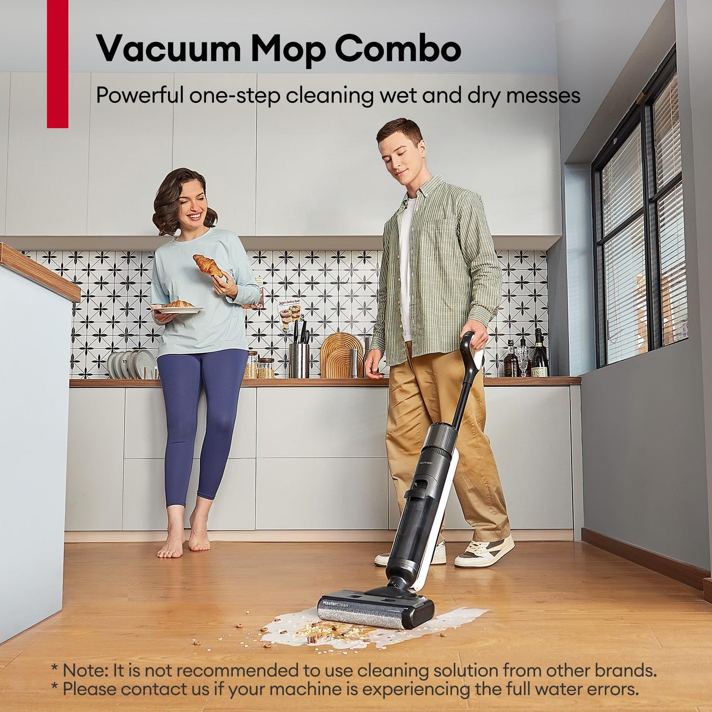 Ultenic Wet Dry Vacuum Cleaner, Cordless Vacuum Mop Combo with Self-Cleaning, 50min Runtime, Smart Mess Detection, Edge Cleaning, LED Display, 3-in-1 Floor Cleaner Machine for Hard Floor, AC1 Elite