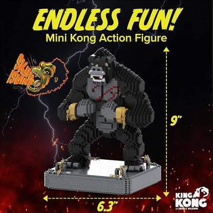King Kong Building Set (2310 PCS) – Mini Kong Action Figure from Skull Island – Nano Brick Gorilla Construction Kit for Kids 15+ Adults Collectors – Movie Display Toy Gift