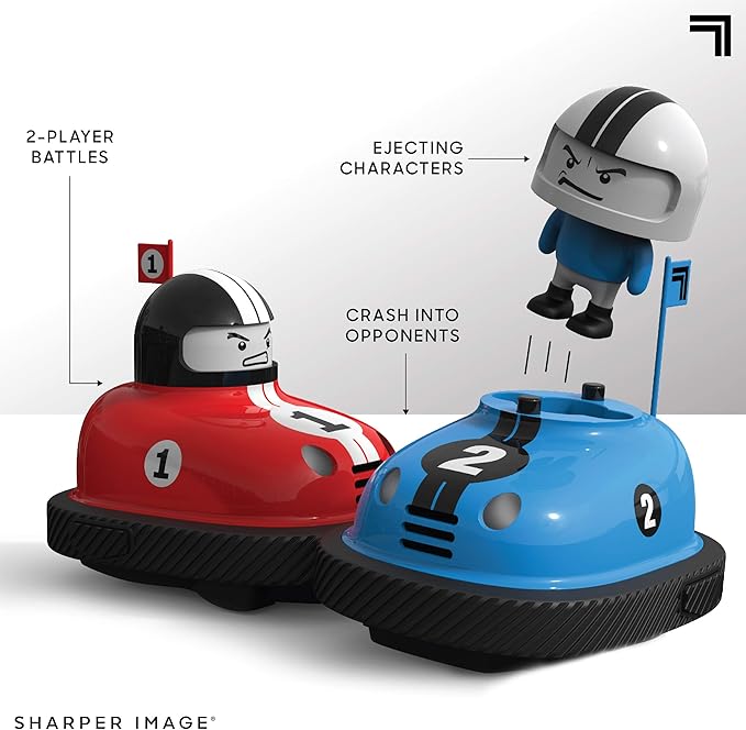 Sharper Image Road Rage Remote Control Cars Mini RC Speed Ejector Bumper Cars 2 Player Head to Head Battle Game with Ejecting Drivers Sounds &amp Lights Fun Indoor Kids Toys for Ages 6 and Up