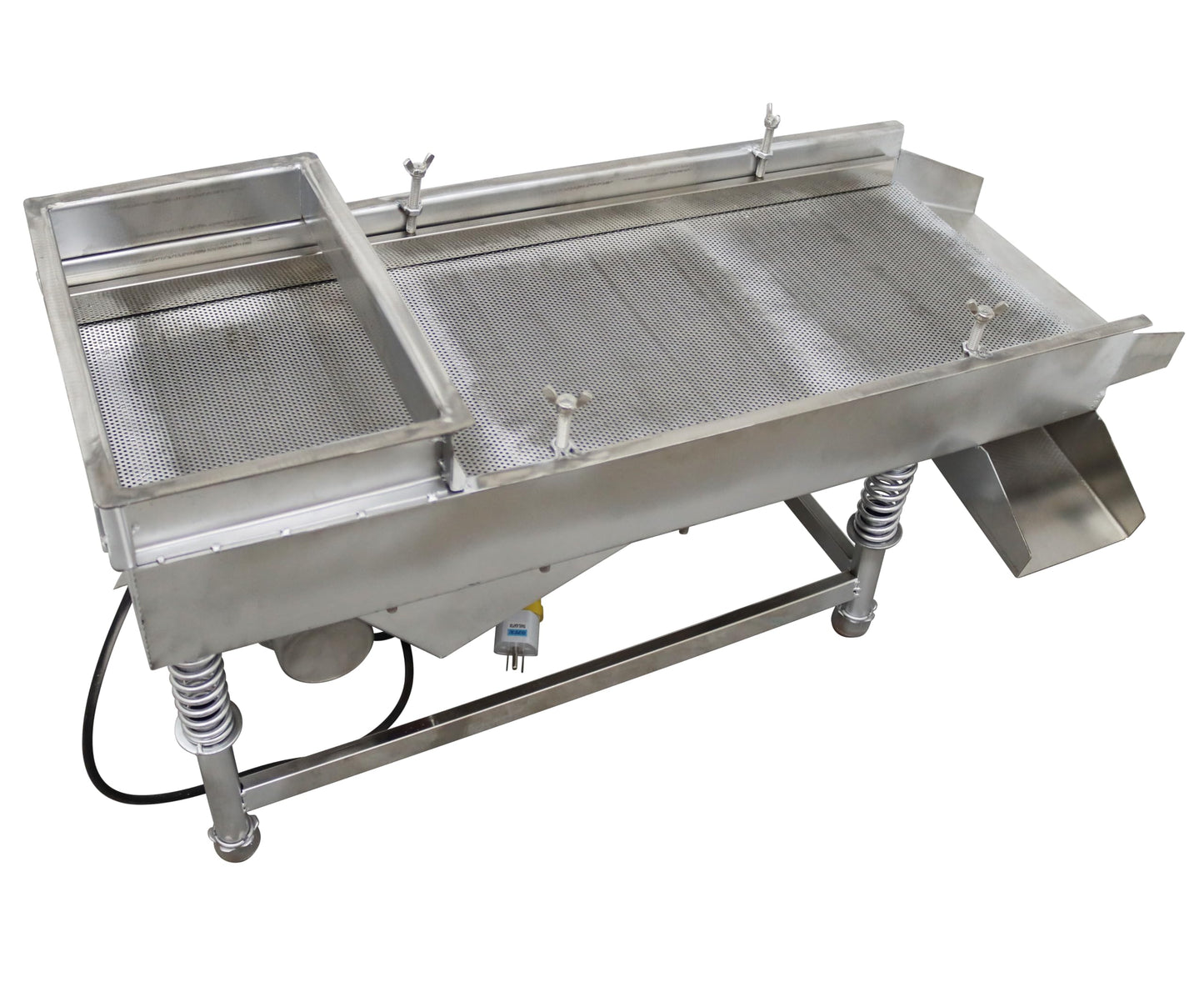 TECHTONGDA Straight Vibrating Sieve Screen Shaker Electric Linear Sifter Machine Stainless Steel One Layer One Motor 4mm Screen Size 11.8×29.5inch 110V