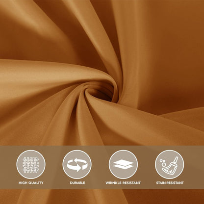 sancua Thanksgiving Tablecloths for 8 Foot Rectangle Tables, 8 Pack Light Brown - Washable Polyester Fabric Fall Table Cloth for Harvest Party, Birthday, Banquet Reception, 60x120 Inch Bronze