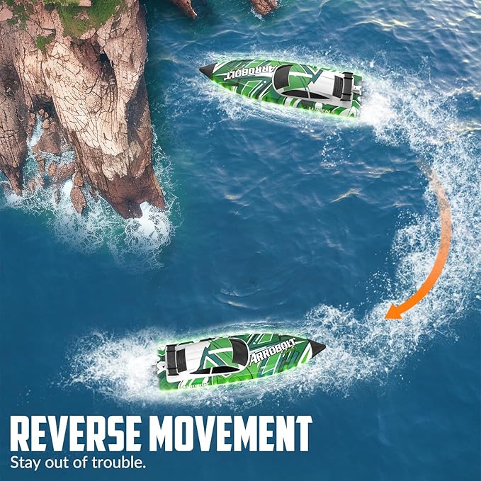 Brushless RC Boat - Remote Control Boats for Adults with LED Lights Racing Boats for Pool&ampLakes2.4GHz RC High Speeding Summer Water Toy (Green)
