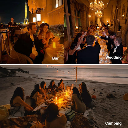 Morsatie【Upgraded LED Flame Light, Rechargeable Flickering Flameless Candles, 4 Modes Battery Operated Candles with Upside Down Effect, Waterproof LED Candles for Indoor Outdoor 1 PCS