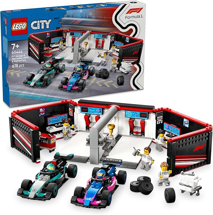 LEGO City F1(R) Mercedes-Benz AMG &amp Alpine Race Car Garage Toy Toy Birthday Present Block Boys Girls Children 7 Years 8 9 Years Old Elementary School Vehicle Car Mini Car 60444