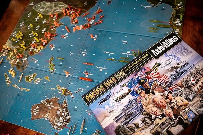 Renegade Game Studios Axis &amp Allies 1940 Pacific Second Edition WWII Strategy Board Game War Miniatures Two to Four Players Ages Fourteen Plus