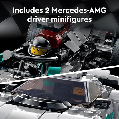 LEGO Speed Champions Mercedes-AMG F1 W12 E Performance &amp Project One Toy Car Set Mercedes Model Car Building Kit Collectible Race Car Toy Great Car Gift for Kids and Teens 76909