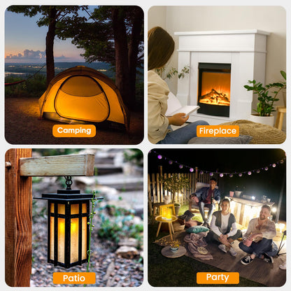 Hompavo 【Upgraded】 LED Flame Lights with Remote & Timer, 4-Mode Rechargeable Battery Operated Flameless Candles, Pillar Flickering Lantern for Living Room Bathroom Patio Wedding Christmas Home Decor