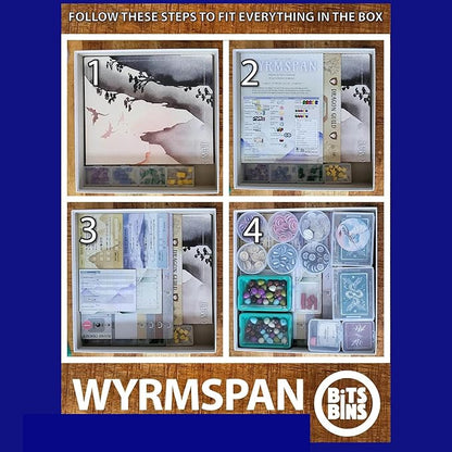 PRODUCT80 BitsBins Organizer for WYRMSPAN Organizes Cards and Tokens Easily and Fits in Game Box Board Game Accessories for Components of Wyrmspan