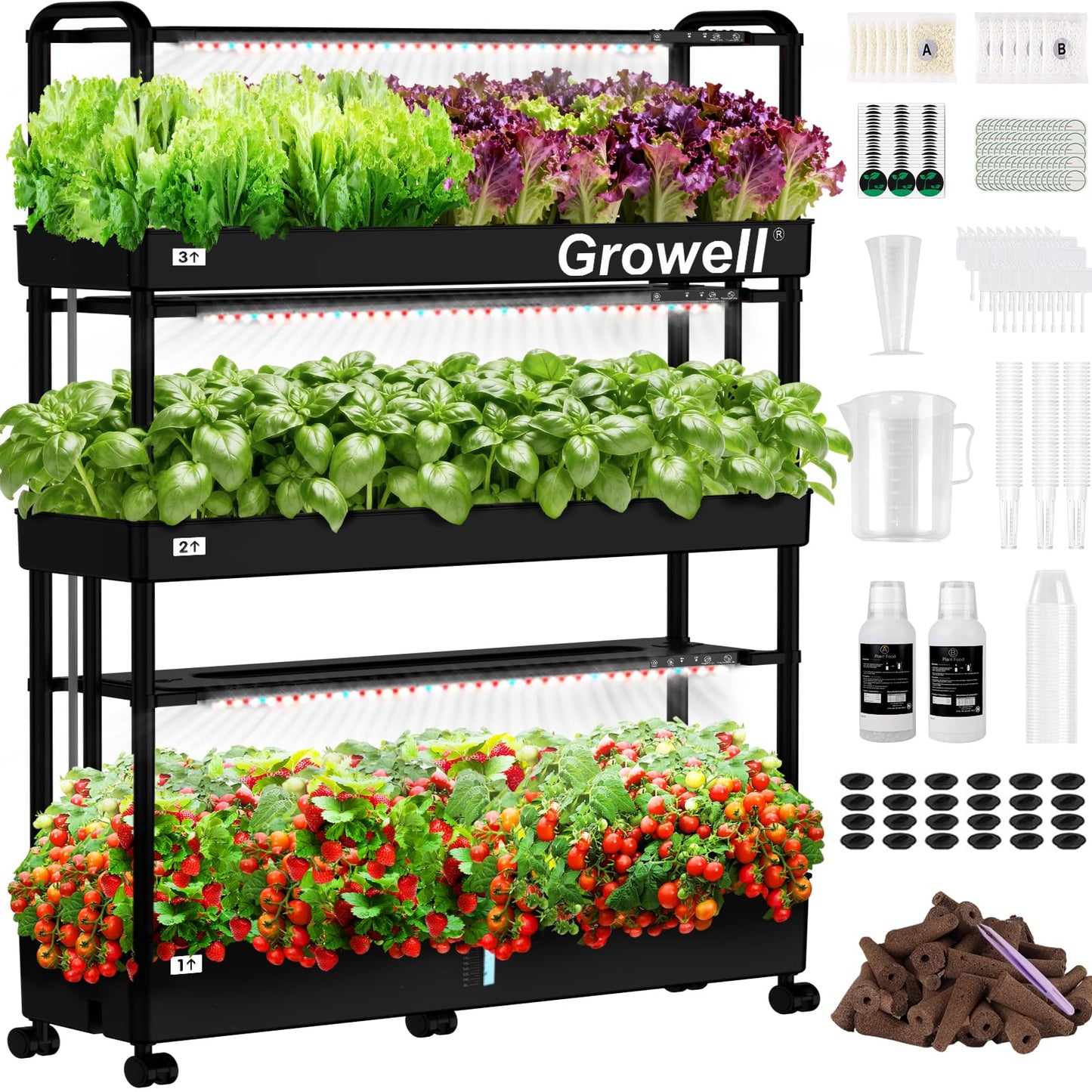 90 Pods Hydroponics Growing System Kit & 280 Pcs Hydroponic Pods Kit