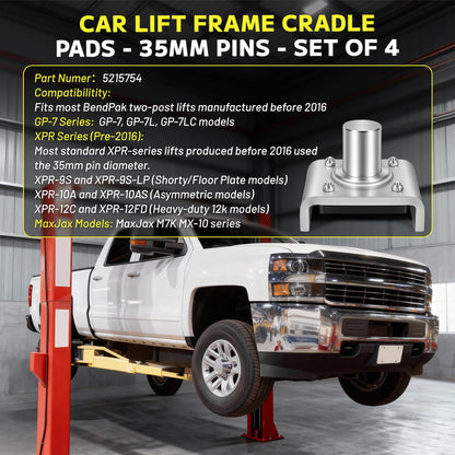 Aumtoni 5215754 Car Lift Frame Cradle Pads Fits for BendPak Lifts Pre-2016 XPR-Series, GP-7, MaxJax M6K & Dannmar 2-Post Lifts，4 Set 35mm Auto Lift Adapter, Car Lift Adapter