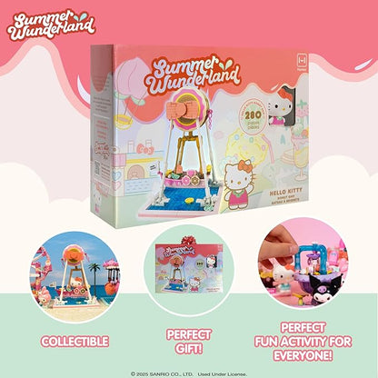 Hamee Sanrio Hello Kitty and Friends ‘Summer Wunderland’ Cute Water Theme Park Building Block Set Birthday Gift Party Favor Stress Relief Collectible Toy Compatible with Lego Block – Hello Kitty