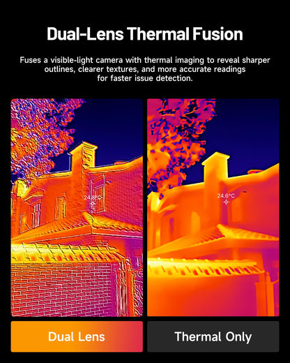 TOPDON TC001 Max Dual-Lens Thermal Camera, Compatible with Any USB-C iPhone, iPad & Android Device, 512 x 384 Super Resolution, 256 x 192 IR Resolution Thermal Imager, -4°F~1022°F Temp Range- Blue