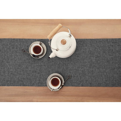 Solino Home Linen Table Runner 72 Inches Long - Athena, 100% Pure Linen Charcoal Grey Dining Table Runner 14 x 72 Inch - Handcrafted and Machine Washable
