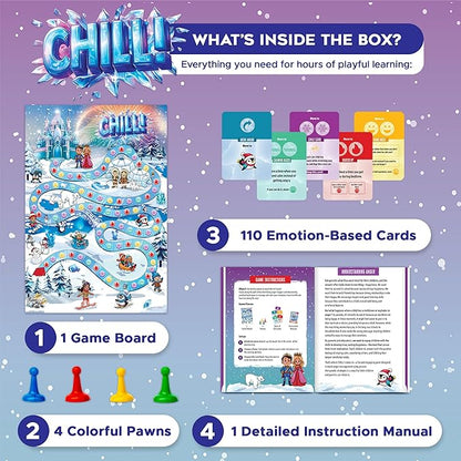 CHILL Anger Management for Kids Ages 5-9 Therapy Games Social Emotional Learning Fun Social Skills Board Game for Therapists &amp Families