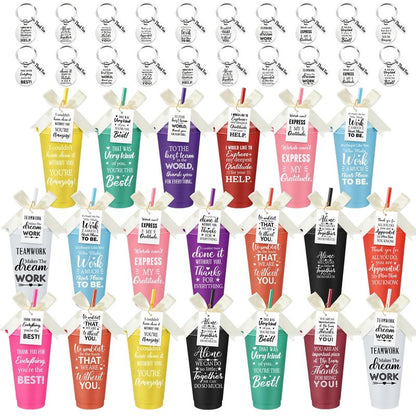 Funnymoom 20 Pack Employee Appreciation Gifts Cup Bulk, 24oz Thank You Plastic Tumblers with Lids Straws Keychains, Party Favors for Staff, Coworkers, Team, Teachers(Amazing)