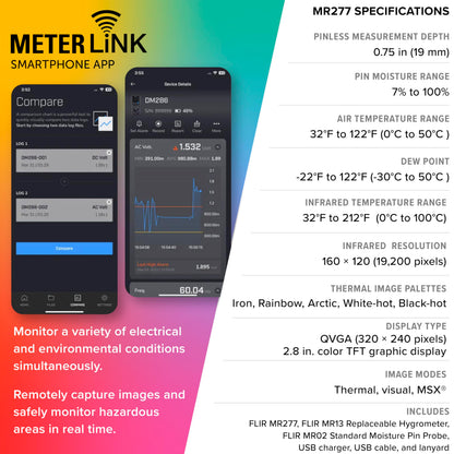 FLIR MR277 Moisture Meter, MSX IR Camera & Hygrometer for Building Inspection