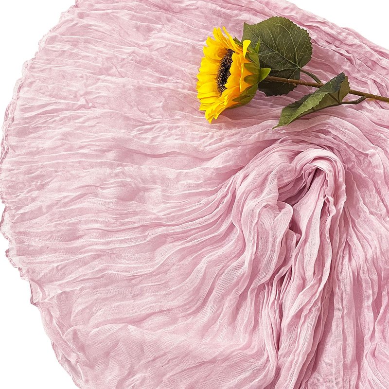 12Pack Light Pink Table Runner 10Ft Cheesecloth Table Runner Boho Gauze Table Runners Long Cheese Cloth Table Runners for Wedding Party Bridal Shower Thanksgiving Christmas