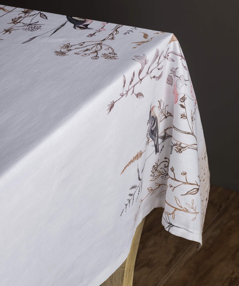 Maison d' Hermine Table Cloth Rectangle Table 100% Cotton 70 x 108 Inches Tablecloth Reusable Decorative for Dining Kitchen Farmhouse Home Gifts for Mothers Day Spring Summer- Meadow Florals - Brown