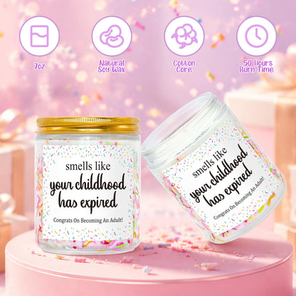 Dulkjio 18th Birthday Gifts for Girls, 18th Birthday Decorations Candles, Gifts for 18 Year Old Girls, 18 Year Old Birthdays Gift for Daughter, Sister, Niece, Natural Soy Wax Vanilla Candles 7oz