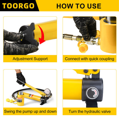TOORGO CP-180 Hydraulic Hand Pump with Oil Gauge,Hand Operated Pump Manual Pump Hydraulic Pump for Lifting Cylinders