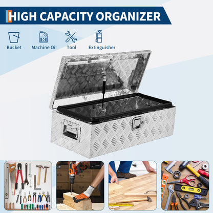 39 Inch Truck Tool Box Aluminum Heavy Duty Trailer Tool Box for Pickup Truck Bed, RV Toolbox