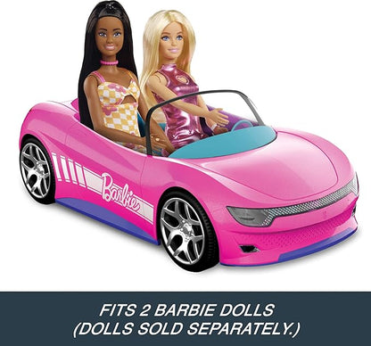Hot Wheels Barbie RC Toy Car Remote-Control Pink Convertible Can Hold 2 Barbie Fashion Dolls &amp Trunk Opens for Storage Sticker Sheet for Customizing