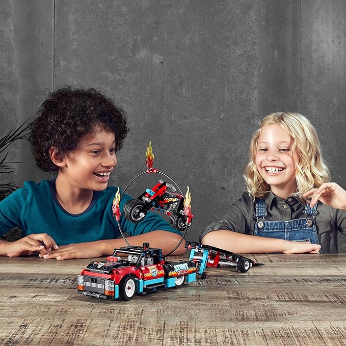 LEGO Technic Stunt Show Truck &amp Bike 42106 Includes Stunt Motorcycle Toy Truck and Trailer (P10 Pieces)