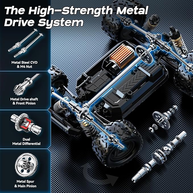 RC Cars 1:18 Entry-Level RC Car for Adults &amp Boys All-Metal drivetrain Off-Road RC Racing Truck 40 km/h Carros de Control Remoto 4x4 with 2 Batteries Fast Remote Control Car for Adults
