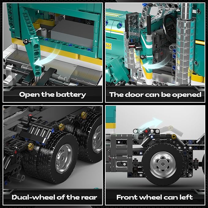Mould King 13201 Semi Truck Building Set Flatbed Truck Toy with 3 Motors Collectible Car Model to Build and Display Buildable Gifts for Adult (2064 Pieces)