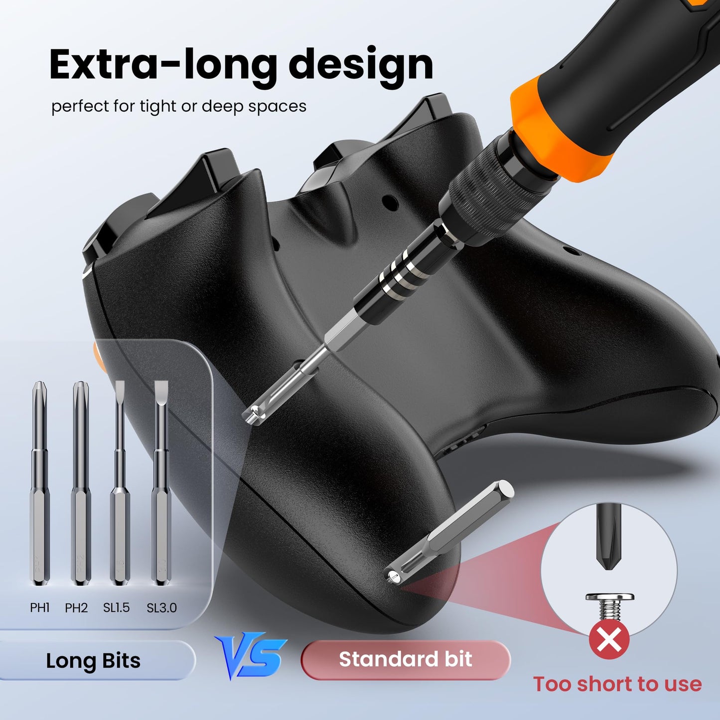 JOREST 40Pcs Small Precision Screwdriver Set with Torx Triwing Phillips, Mini Repair Tool Kit for Macbook, Computer, Laptop, PC, iPhone, PS5, Xbox, Switch, Glasses, Watch, Ring Doorbell, Electronics