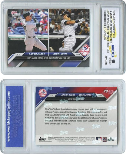 2024 Topps Now Dual Aaron Judge &amp Derek Jeter NY Yankees HR Captain Card #76 - Graded GEM Mint 10