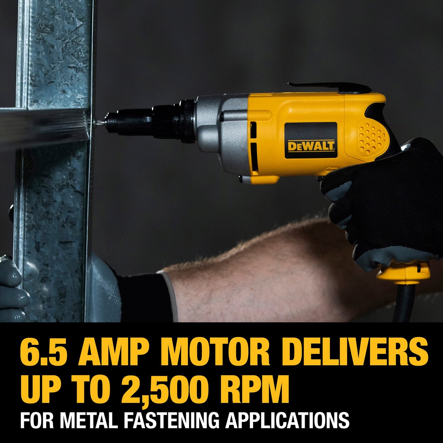 DEWALT Drywall Screw Gun, 6.5-Amp (DW268), Yellow