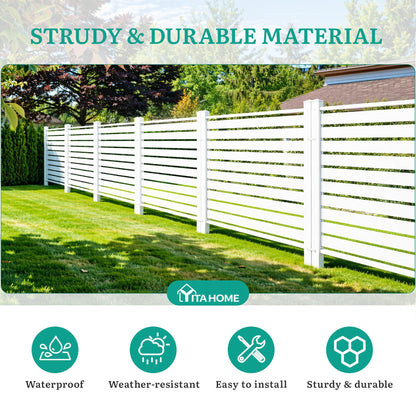 YITAHOME 44" W X 44" H Air Conditioner Fence Privacy Screen with Metal Stakes, Outdoor Trash Can Enclosure, Vinyl Pool Equipment Enclosure (2 Panels)