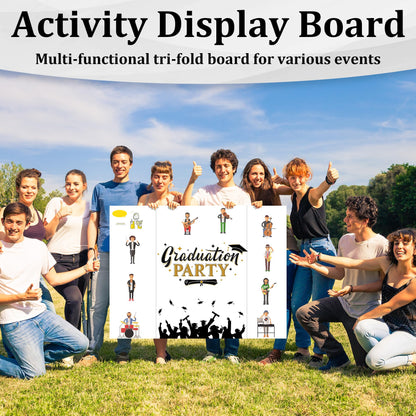 Ndsox 2 Pack 36" x 48" White Trifold Poster Board Large Corrugated Tri Fold Business Presentation Boards Picture Posterboard for Science Fairs, School Projects, Event Displays, Art Exhibitions