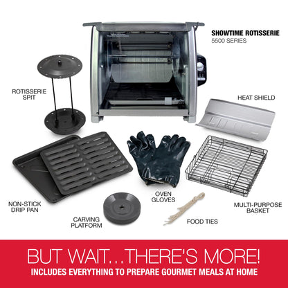 Ronco Modern Rotisserie Oven, Large Capacity (12lbs) Countertop Oven, Multi-Purpose Basket for Versatile Cooking, Easy-to-Use Controls