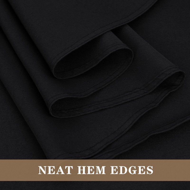Fitable 6 Pack Black Square Tablecloths - 70 x 70 Inches - Stain Resistant and Reusable Table Clothes, Polyester Fabric Table Covers for Dining, Card Tables, Coffee Tables