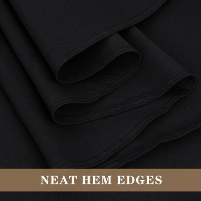 Fitable 6 Pack Black Square Tablecloths - 70 x 70 Inches - Stain Resistant and Reusable Table Clothes, Polyester Fabric Table Covers for Dining, Card Tables, Coffee Tables