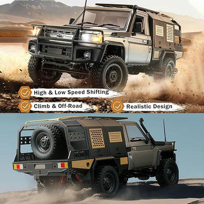 ARRIS 1/12 RC Crawler MN82S RC Rock Crawler 4x4 Toyota LC79 RC Truck 2.4GHz Remote Control Off Road Car with LED Lights for Adults Hobby Grade RTF Toy Vehicle Gifts
