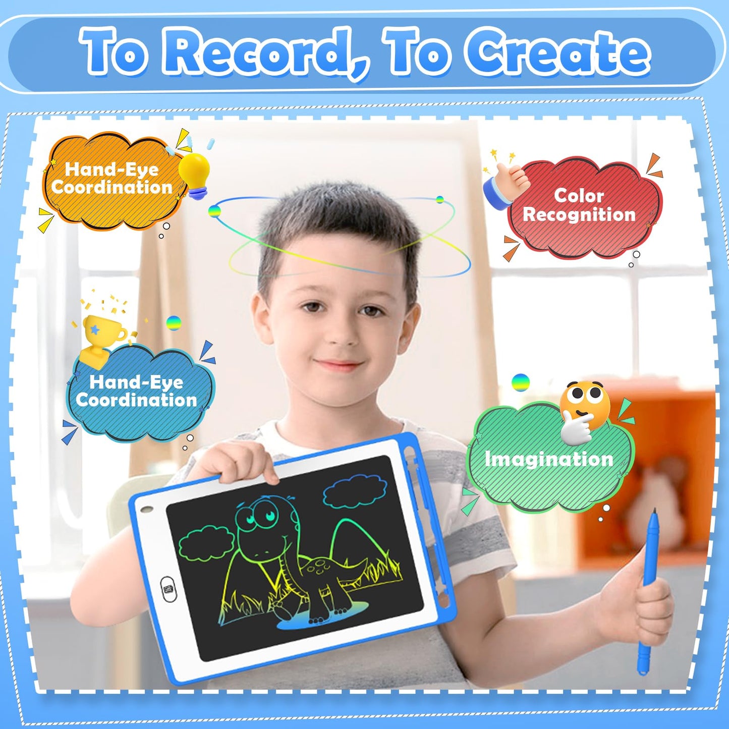 LCD Writing Tablet for Kids, 8.5 Inch Colorful Doodle Board Drawing Tablet, Educational Learning Toys Birthday Gifts for Kids Age 3 4 5 6 7 8 (18 Pack)