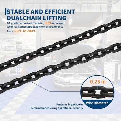 1100 lbs Electric Chain Hoist, 15 FT Lift Height, 120V Single Phase Electric Hoist, G100 Chain Fall, 10 FT Remote, Engine Lifter for Garage, Shop, Home, Overhead Chain Crane