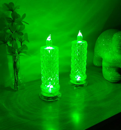 klexcol Rose Shadow LED Flameless Candles(D:2.5" x H:7.2"), Rechargeable Operation, Decoracion for Valentine Wedding (4pcs)