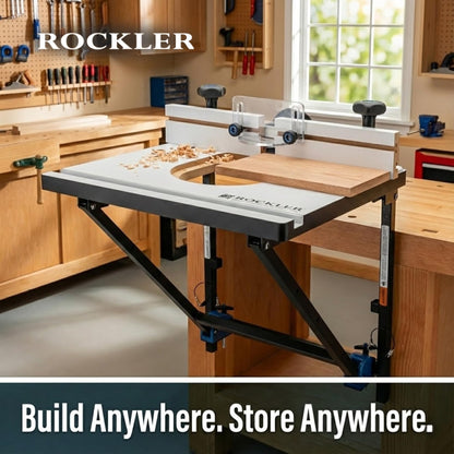 Rockler Convertible Benchtop Router Table – Convertible Routers for Woodworking Fits Most Routers – Unique Base Design Router Table – Benchtop Wood Router Includes 4 Modes in 1 Table