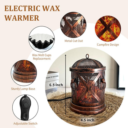 LIFFY Wax Melt Candle Warmer - Electric Melter with Lamp & Timer, Fragrance Warmer, Oil Burner, Aromatherapy Essential for Home & Office, Melt Warmer for Scented Wax Gift & Decor (Copper)
