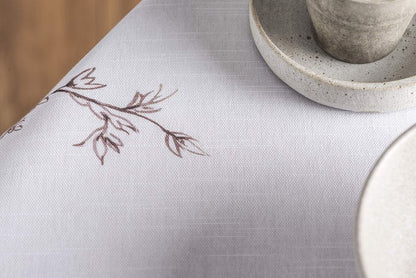 Maison d' Hermine Table Cloth Round Table 100% Cotton 69 Round Inches Tablecloth Reusable Decorative for Dining Kitchen Room Farmhouse Home Gifts for Mothers day Spring Summer - Meadow Florals - Brown