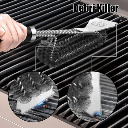 GRILLART Grill Brush - 18" Stainless Steel BBQ Brush with 3-in-1 Bristles for Safe Cleaning