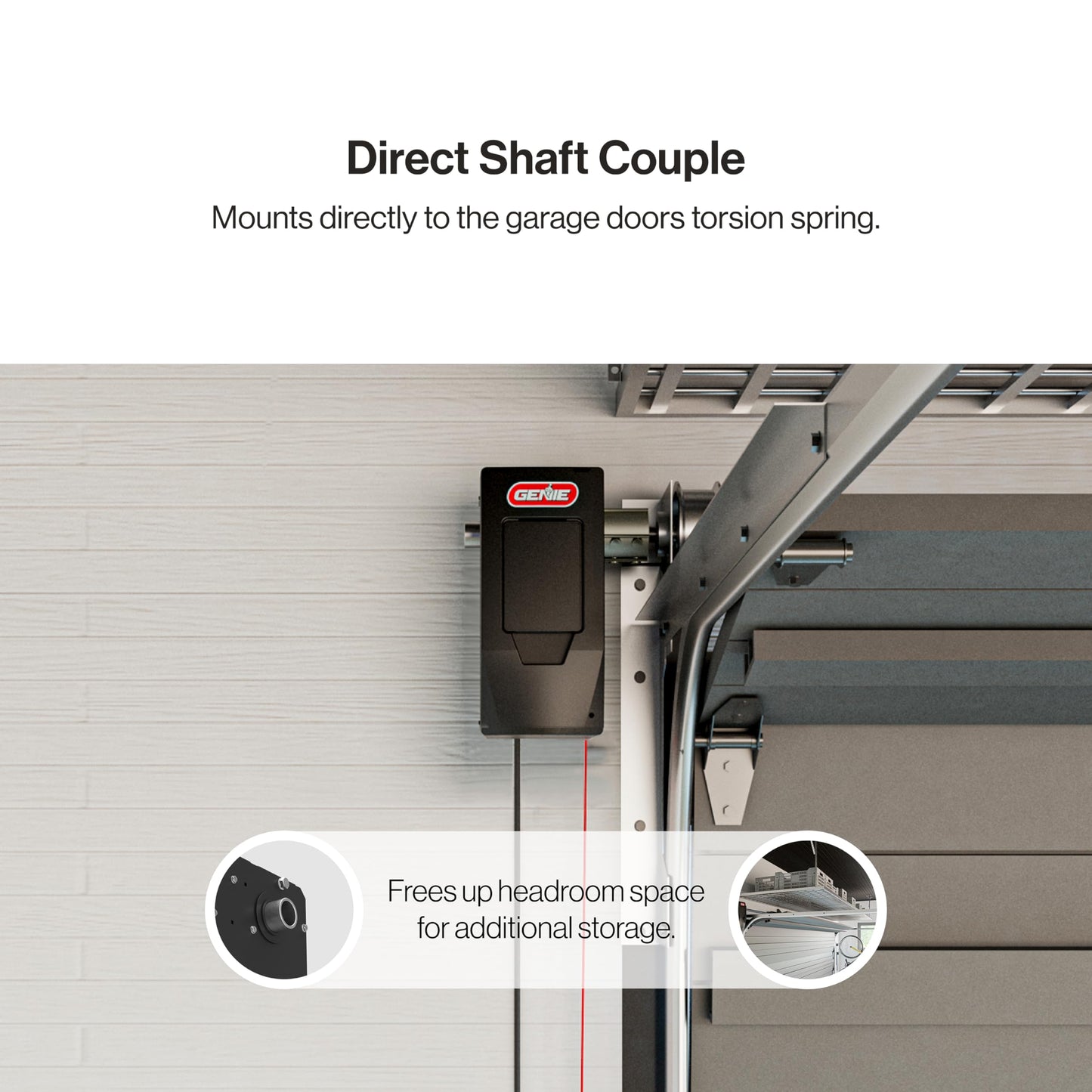 Genie 6072H-O Residential Wall Mounted Garage Door Opener, Black