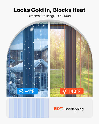 VEVOR Clear PVC Strip Curtain, 150 ft Length x 12 in Width, Ribbed Plastic Door Strip Bulk Roll, Walk in Freezer Cooler Curtain Strips for Doorways of Supermarket, Garage, Warehouse, Pet Animal House