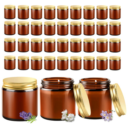 ACITHGL 36 Pcs 4oz Mini Mason Jar Candles Small Scented Candles Bulk Aromatherapy Ideal Souvenir Favors for Wedding Birthday Party (Freesia, Lavender, Jasmine, Amber)
