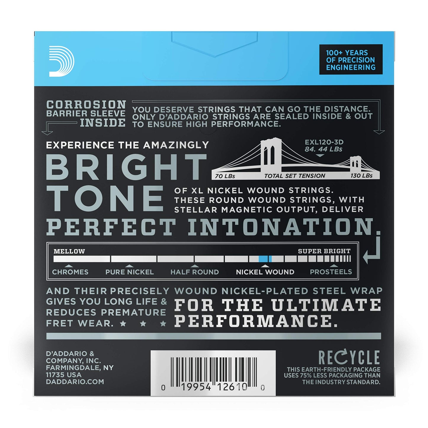 D'Addario Electric Guitar Strings, XL Nickel, EXL120-3D, Super Light Gauge 09-42, 6-String Set, Pack of 3