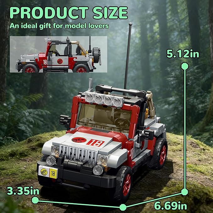Dinosaur Classic Off-Road Vehicle Building Set 3-in-1 All-Terrain Car Trucks Collection Model Kit for Adults -1632PCS